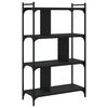 vidaXL bogreol med 4 hylder 76x32x123 cm konstrueret tr&aelig; sort