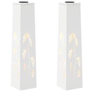 vidaXL Solar LED sti lys 2 stk. Varm hvid 18 x 18 x 80 cm