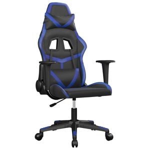 vidaXL gamingstol kunstl&aelig;der sort og bl&aring;
