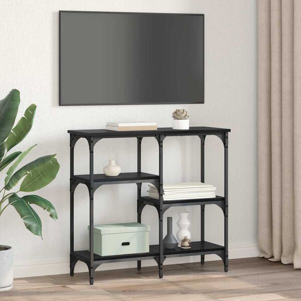 vidaXL med hylde Sort eg 80 x 29 x 75 cm Konstrueret træ