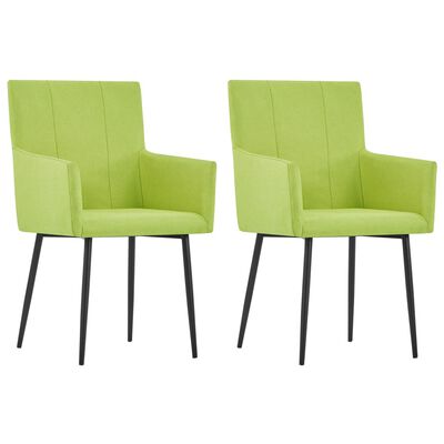 vidaXL spisebordsstole med armlæn 2 stk. stof grøn