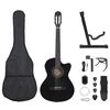 vidaXL western-guitars&aelig;t 12 dele med equalizer og 6 strenge sort