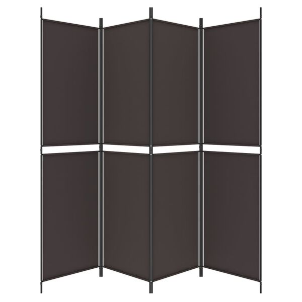vidaXL 4-panels rumdeler 200x200 cm stof brun