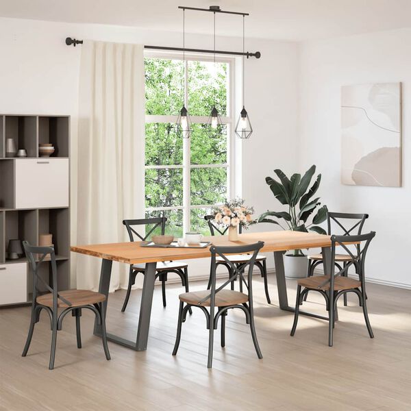 vidaXL spisebordsben U-formet 2 stk. antracit 80x(72-73) cm st&aring;l