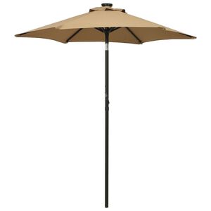 vidaXL parasol med LED-lys 200x211 cm aluminium gr&aring;brun