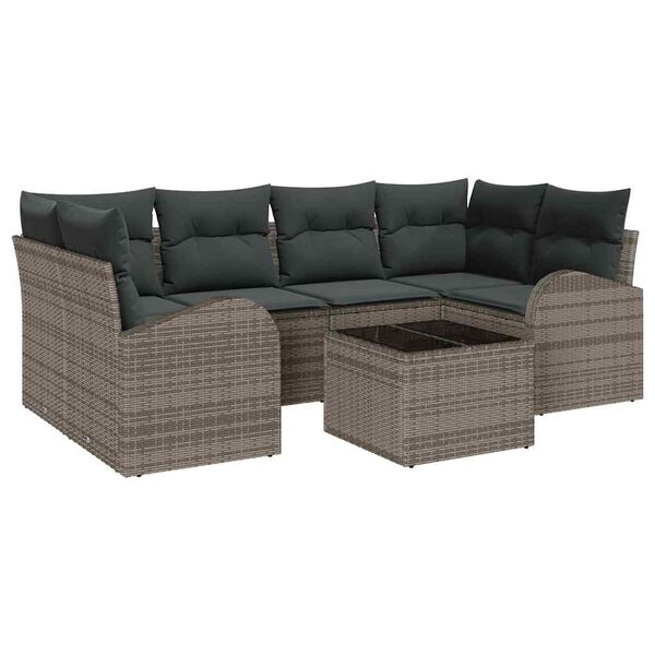 vidaXL Havesofa S&aelig;t Gr&aring; 55 x 55 x 37 cm polyrattan