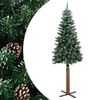 vidaXL smalt juletr&aelig; med &aelig;gte tr&aelig; og hvid sne 210 cm PVC gr&oslash;n