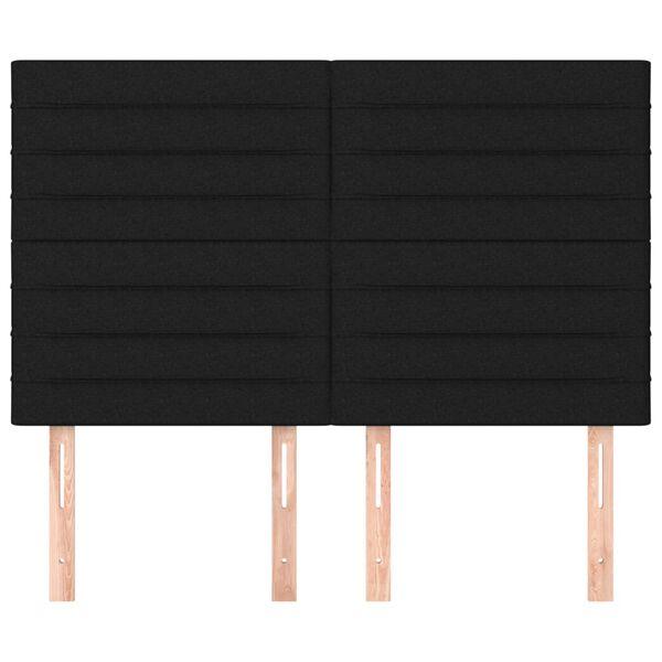 vidaXL sengegavl sort 144x5x118/128 cm stof