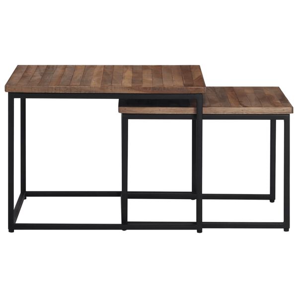 vidaXL indskudsborde 2 stk. massivt teaktræ