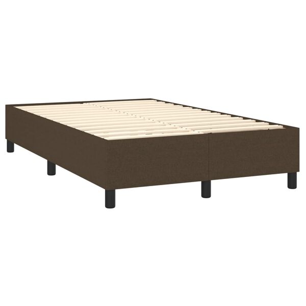 vidaXL Boxspring sengeramme M&oslash;rkebrun 120x200 cm Stof