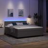 vidaXL LED Box Spring Bed Lys Gr&aring; og Hvid 180 x 200 cm Velourstof