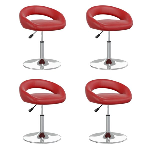 vidaXL drejelige spisebordsstole 4 stk. kunstl&aelig;der vinr&oslash;d