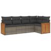 vidaXL sofas&aelig;t 5 dele med hynder polyrattan gr&aring;