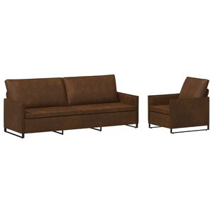 vidaXL Sofa S&aelig;t 2 pcs Brun Faux suedestof