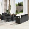 vidaXL Havesofa S&aelig;t 8 pcs Sort polyrattan