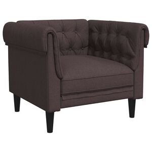 vidaXL Chesterfield-sofastol stof m&oslash;rkebrun
