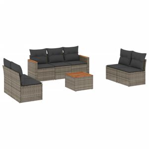 vidaXL sofas&aelig;t til haven 8 dele med hynder polyrattan gr&aring;
