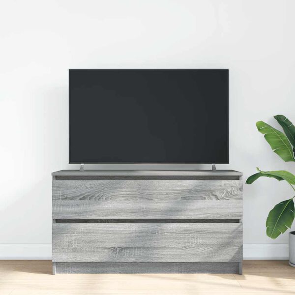 vidaXL tv-bord 100x35x54 cm konstrueret tr&aelig; gr&aring; sonoma-eg