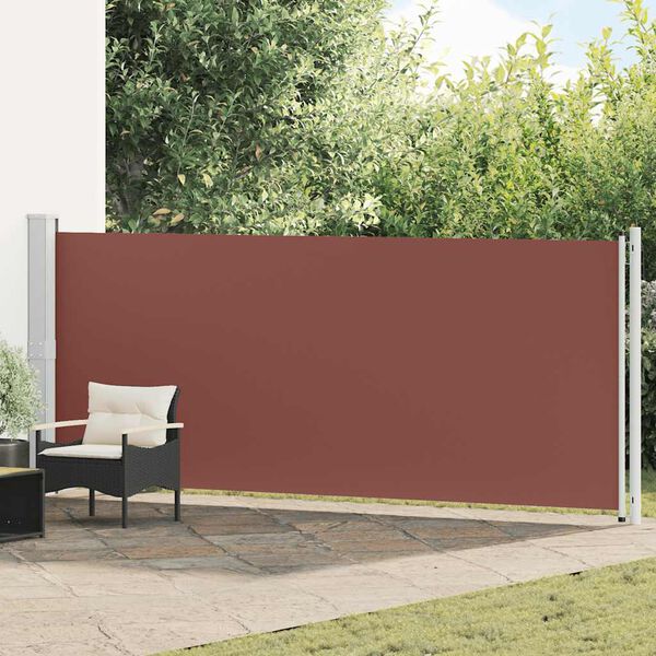 vidaXL sammenrullelig sidemarkise til terrassen 600x160 cm brun