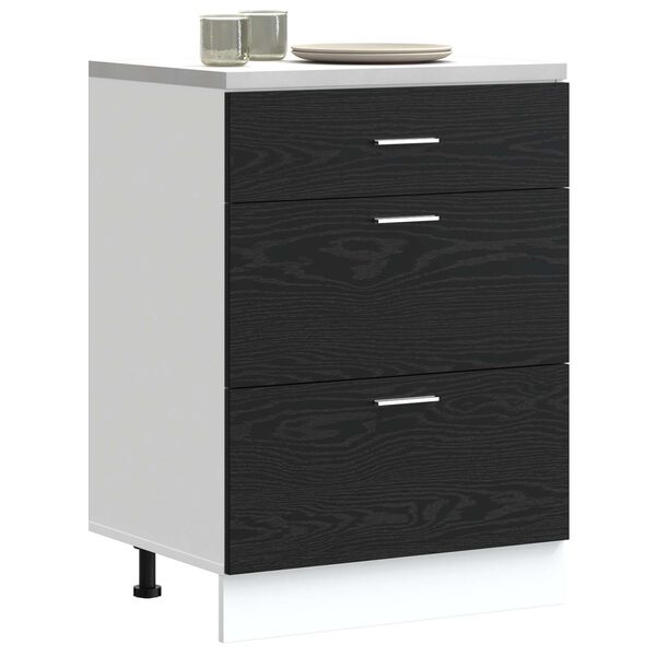 vidaXL K&oslash;kken base kabinet Sort eg 60 x 46 x 81,5 cm Konstrueret tr&aelig;