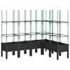 vidaXL plantekasse med espalier 160x120x142,5 cm PP sort