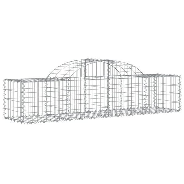 vidaXL buede gabionkurve 8 stk. 200x50x40/60 cm galvaniseret jern