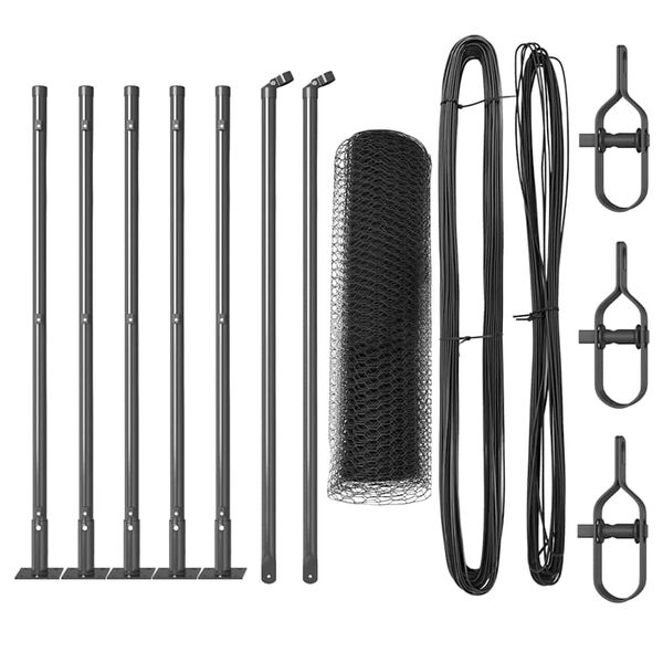 vidaXL Hegnsp&aelig;l Gr&aring; 10 x 0,5 m (25 mm mesh) St&aring;l og PVC