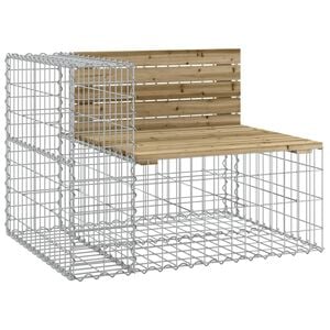 vidaXL haveb&aelig;nk med gabiondesign 92x71x65,5 cm impr&aelig;gneret fyrretr&aelig;
