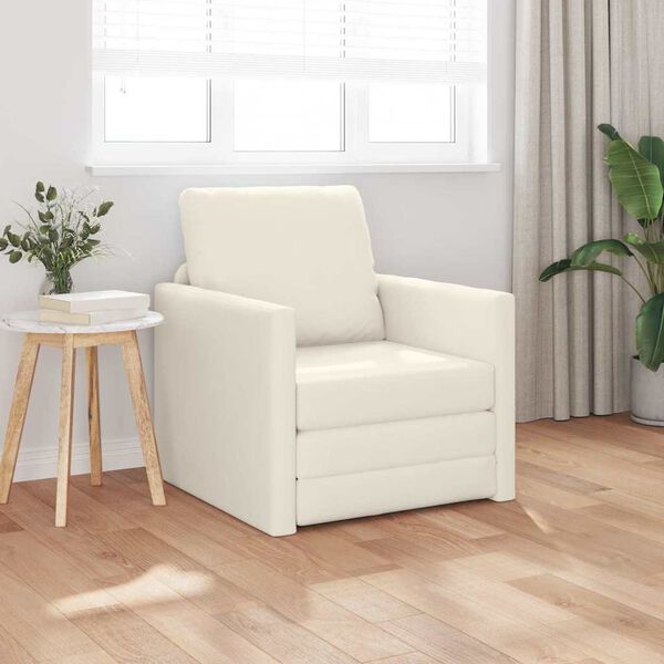 vidaXL Sovesofa 60cm Creme Fl&oslash;jl