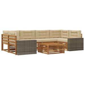 vidaXL Udend&oslash;rs sofagruppe 7 stk. Naturlig og Beige Polyester