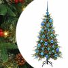 vidaXL Kunstigt Hinged Juletr&aelig; med 150 LED'er Gr&oslash;n 120 cm PE og PVC