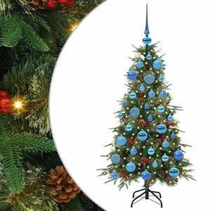 vidaXL Kunstigt Hinged Juletr&aelig; med 150 LED'er Gr&oslash;n 120 cm PE og PVC