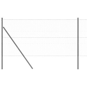 vidaXL Hexagonal hegnsgrundfiks 25 x 1,4 m PVC-belagt st&aring;l Gr&aring; Mesh