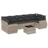 vidaXL sofas&aelig;t til haven 8 dele med hynder polyrattan lysegr&aring;