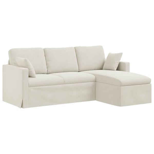 vidaXL Sofa Creme 198 x 134 x 80 cm Fl&oslash;jl