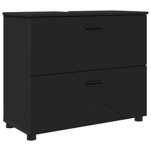 vidaXL Badev&aelig;relsesskab Sort 76,5 x 35 x 64 cm Konstrueret tr&aelig; & Metal