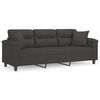 vidaXL 3-personers sofa m. puder hynder 180 cm mikrofiberstof m&oslash;rkegr&aring;