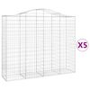 vidaXL buede gabionkurve 5 stk. 200x50x160/180 cm galvaniseret jern