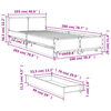 vidaXL sengeramme med skuffer 100x200 cm konstrueret træ brunt egetræ