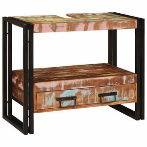 vidaXL Make-upbord skab Flerfarvet 71 x 33 x 58 cm Solid genbrugs tr&aelig;