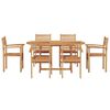 vidaXL Have Spisebordss&aelig;t 7 pcs Naturlig Solidt teaktr&aelig;