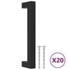 vidaXL skabsh&aring;ndtag 20 stk. 128 mm rustfrit st&aring;l sort