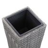 vidaXL hævet plantekasse 30x30x80 cm polyrattan grå