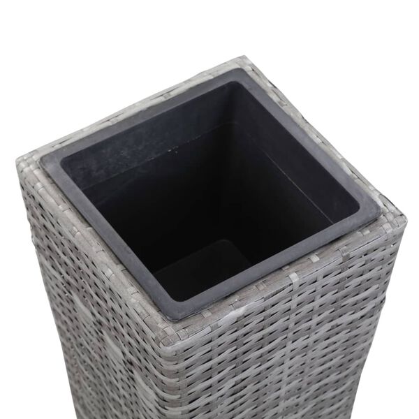 vidaXL hævet plantekasse 30x30x80 cm polyrattan grå