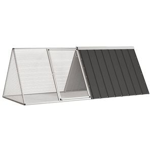 vidaXL kaninbur 201,5x80,5x71 cm galvaniseret st&aring;l antracitgr&aring;