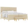 vidaXL Box spring seng med hovedg&aelig;rde Creme 200 x 200 cm Stof