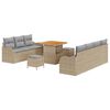 vidaXL Havesofa S&aelig;t 10 stk. 9-Antal s&aelig;der Beige og lys gr&aring;