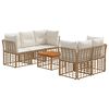 vidaXL Udend&oslash;rs sofagruppe 6 stk. Naturlig og Creme Hvid polyrattan