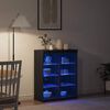 vidaXL LED Sideboard Sort eg 41 x 37 x 100 cm Konstrueret tr&aelig;