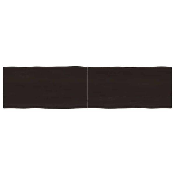 vidaXL bordplade 160x40x(2-4) cm naturlig kant behandlet træ mørkebrun